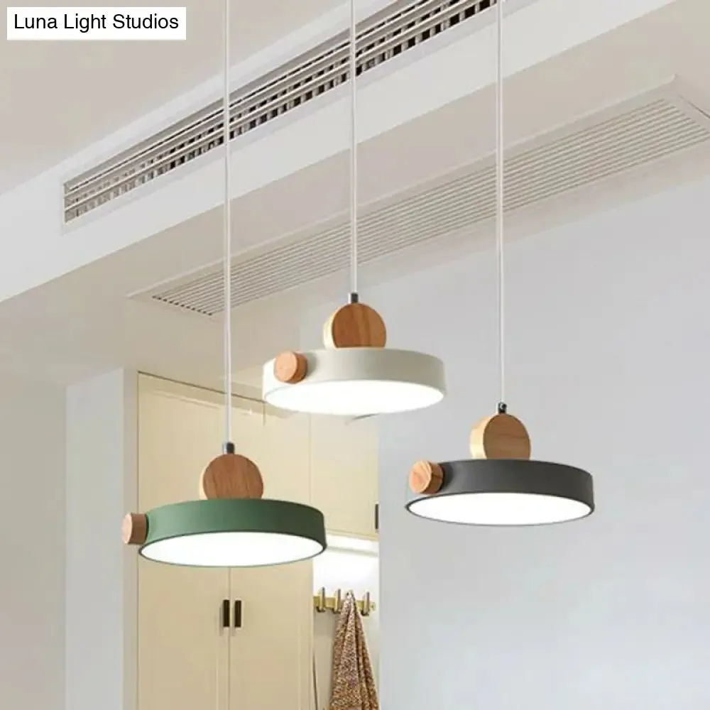 Modern White LED Hanging Pendant - Simplicity Acrylic - 3 Heads - Dining Room Ceiling Lamp