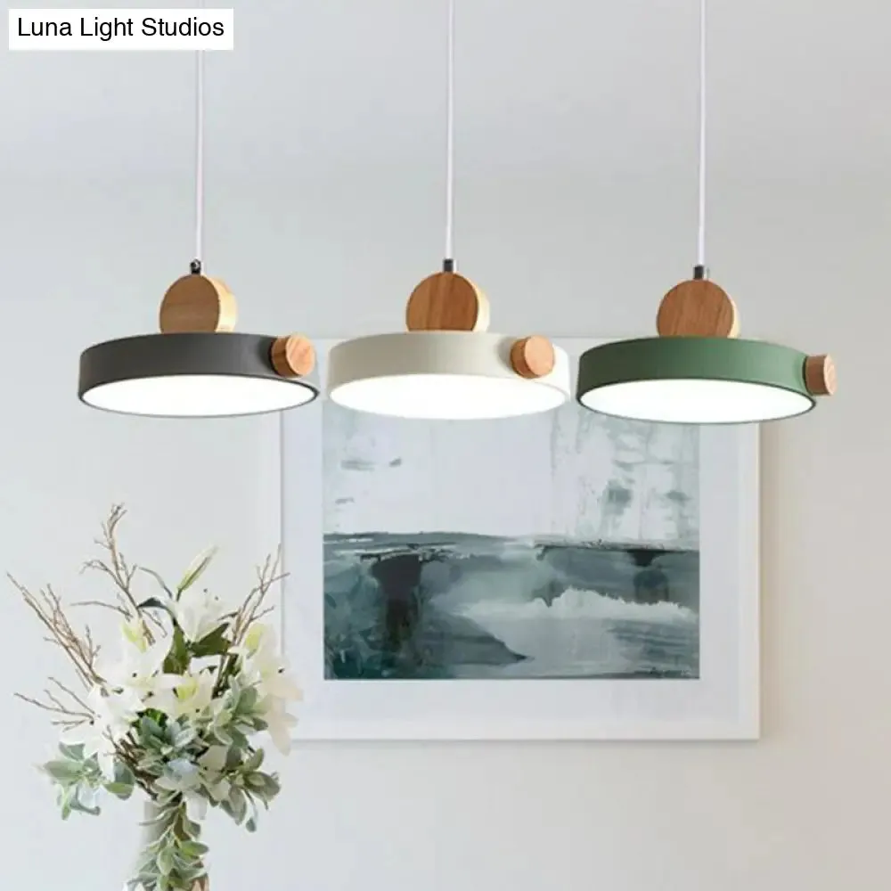 Modern White LED Hanging Pendant - Simplicity Acrylic - 3 Heads - Dining Room Ceiling Lamp