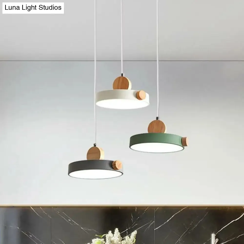 Modern White LED Hanging Pendant - Simplicity Acrylic - 3 Heads - Dining Room Ceiling Lamp