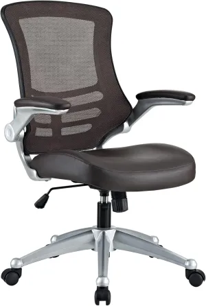 Modway Attainment Mesh Back and Vinyl Seat Modern Office Chair in Brown