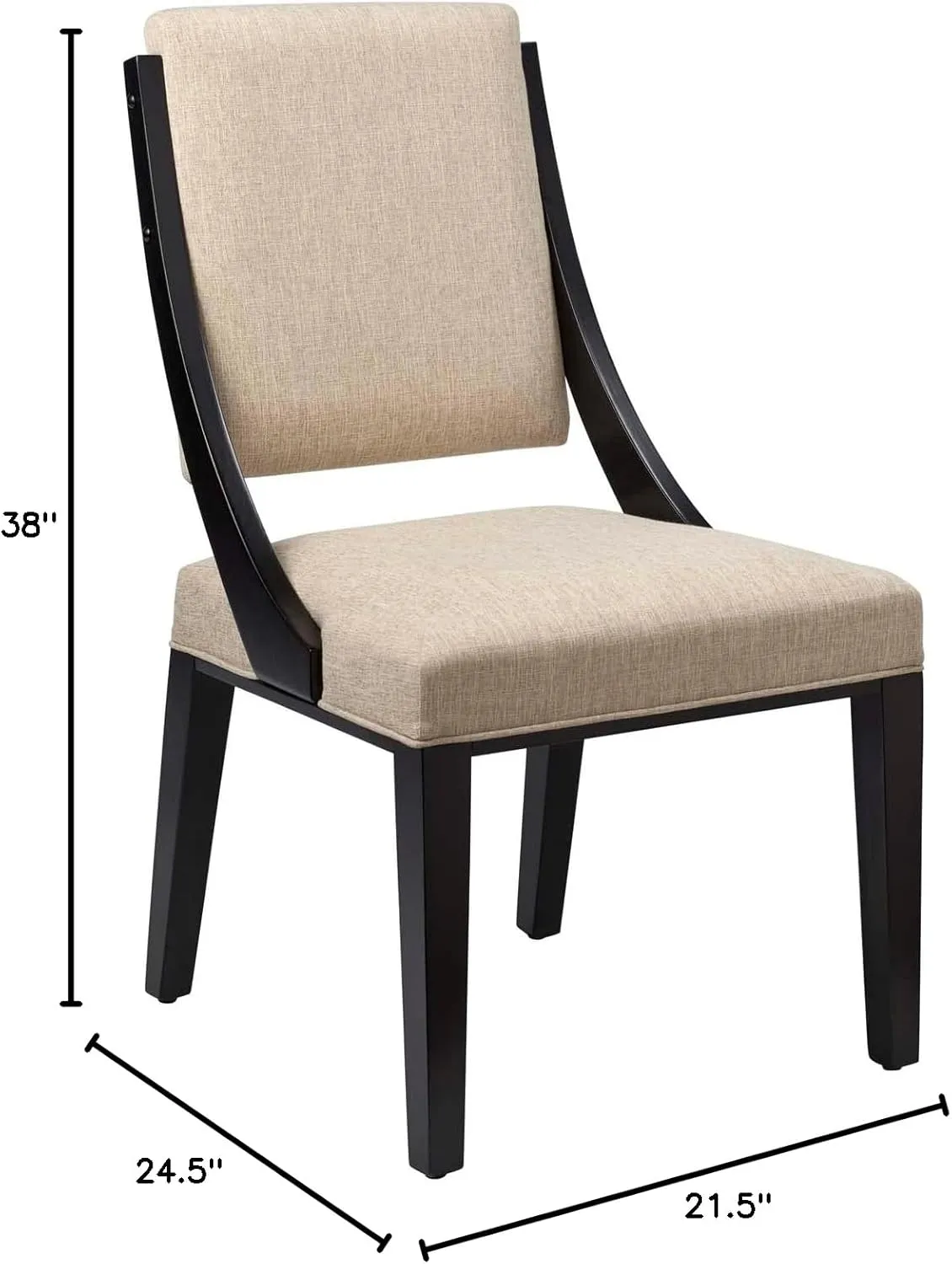 Modway EEI-4553-BEI Cambridge Upholstered Fabric Dining Chairs - Set of 2, Beige