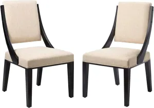 Modway EEI-4553-BEI Cambridge Upholstered Fabric Dining Chairs - Set of 2, Beige