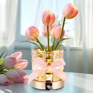 Mothers Day Gifts for for Mom/Birthday Gifts for Women, Flower Lamp Cordless Night Light Dimmable, Crystal Base with USB Charge Perfect Home Decor,Unique Mother Wife Girlfriend Birthday Gift Idea