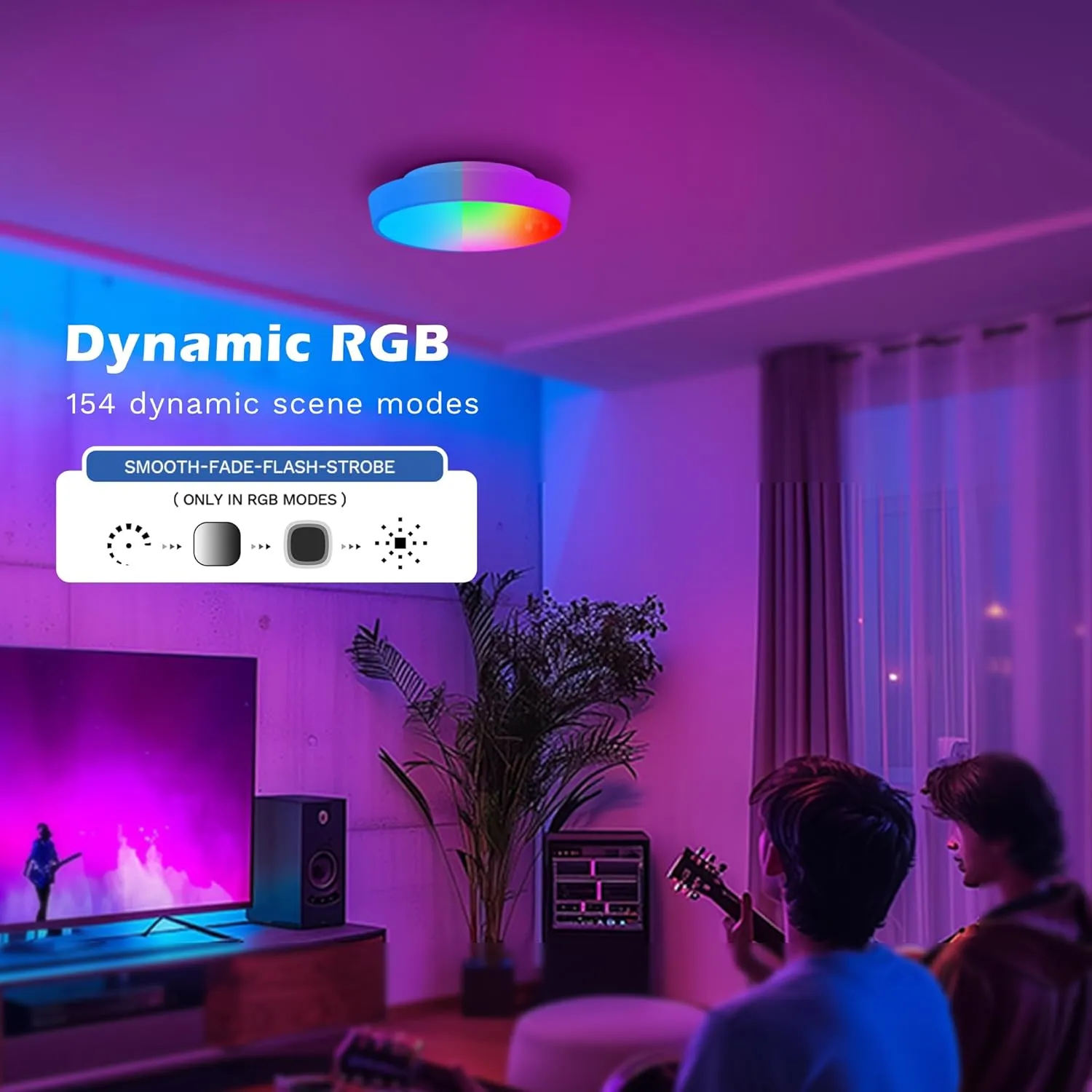 Motion Sensor Ceiling Light, Rechargeable Battery Powered Ceiling Light with 15 Color Temperatures, Motion Activated Closet Light with Magnetic Base for Shower Stairs Hallway Porch Garage Shed