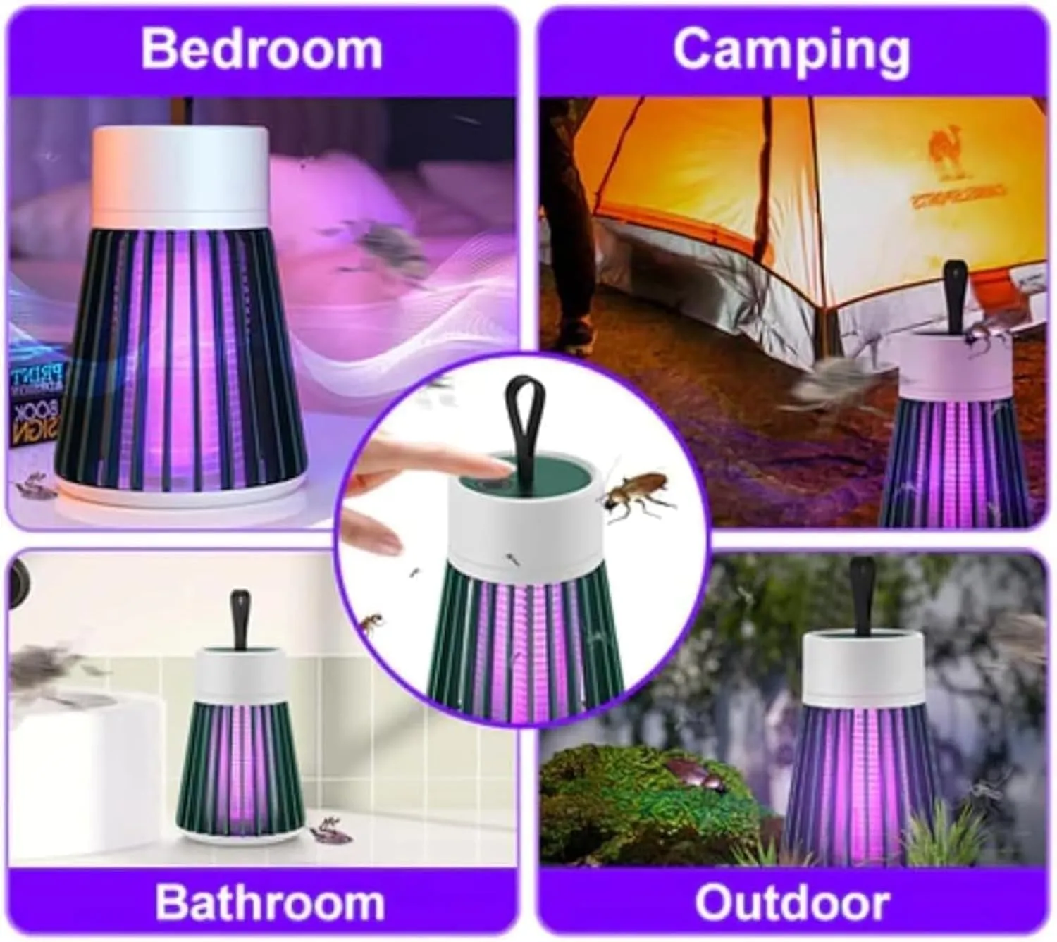 Mozz Guard, Mozzguard 3.0, Portable Outdoor Camping Lamp, USB Charging, No Noise, Waterproof, Suitable for Indoors, Farm, Outdoor Garden, Camping, Picnic (Grey Green)