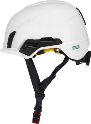 MSA V-Gard H2 Pro Safety Helmet with Comfortable Fas-Trac III Ratchet Suspension |Push-Button Accessory Rail and Universal Lighting Clips | MIPS® Protection System | Standard Size