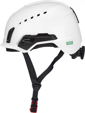 MSA V-Gard H2 Pro Safety Helmet with Comfortable Fas-Trac III Ratchet Suspension |Push-Button Accessory Rail and Universal Lighting Clips | Standard Size