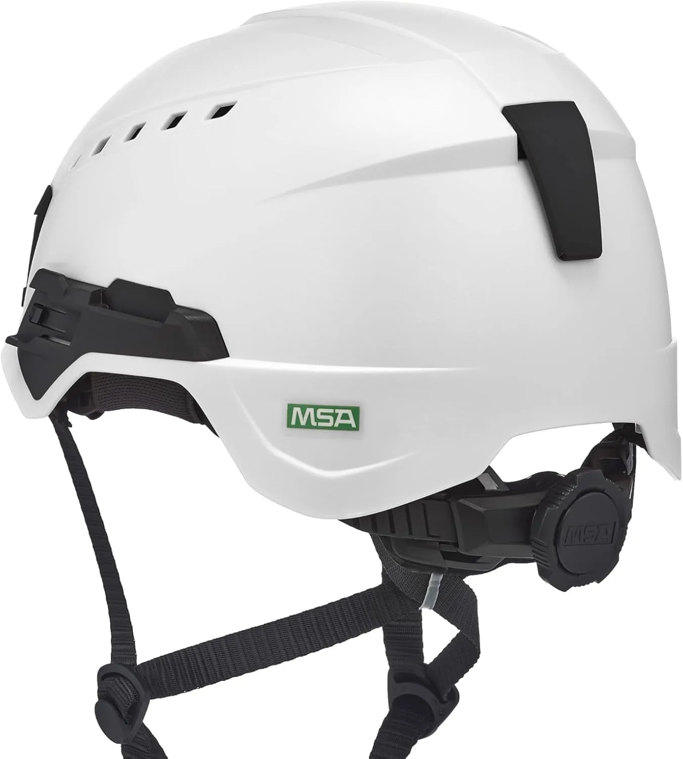 MSA V-Gard H2 Pro Safety Helmet with Comfortable Fas-Trac III Ratchet Suspension |Push-Button Accessory Rail and Universal Lighting Clips | Standard Size