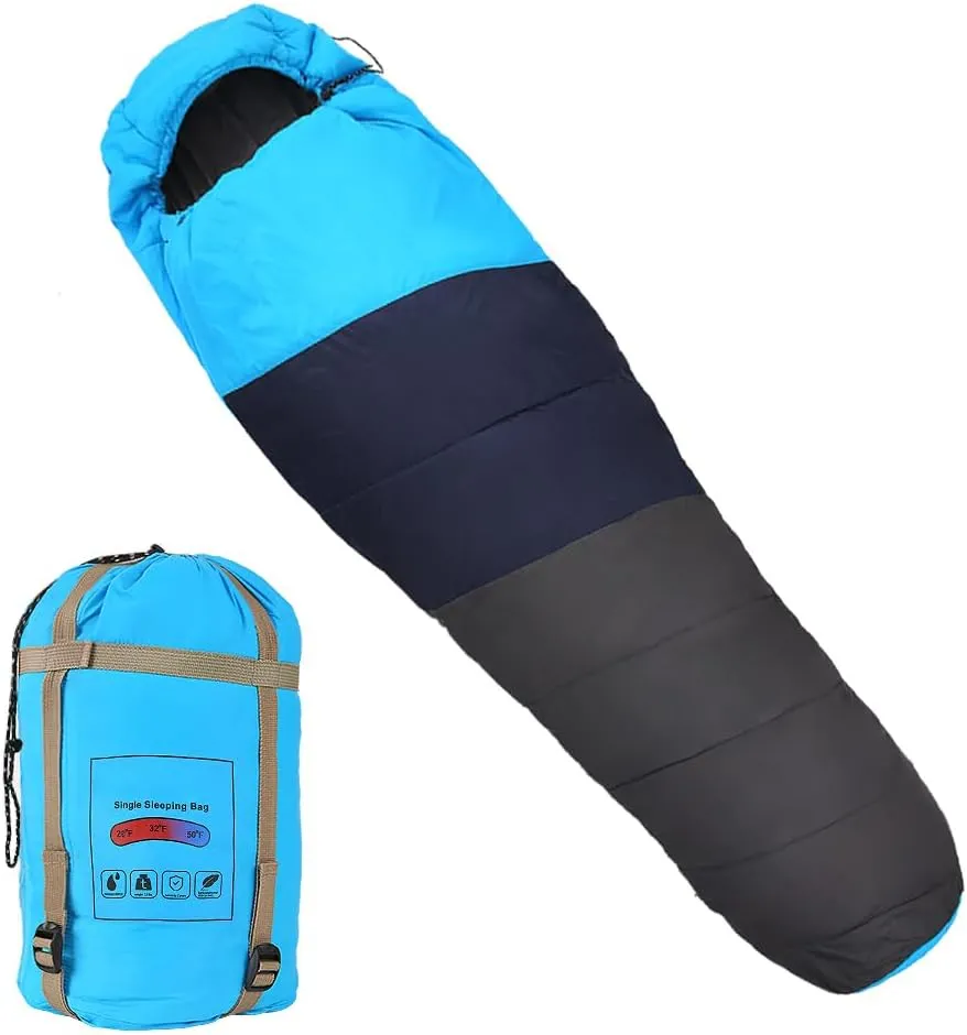 Mummy Sleeping Bag, Waterproof Calendering, Imitation Silk Cotton, Outdoor Activities Mummy Sleeping Bag Lightweight Portable