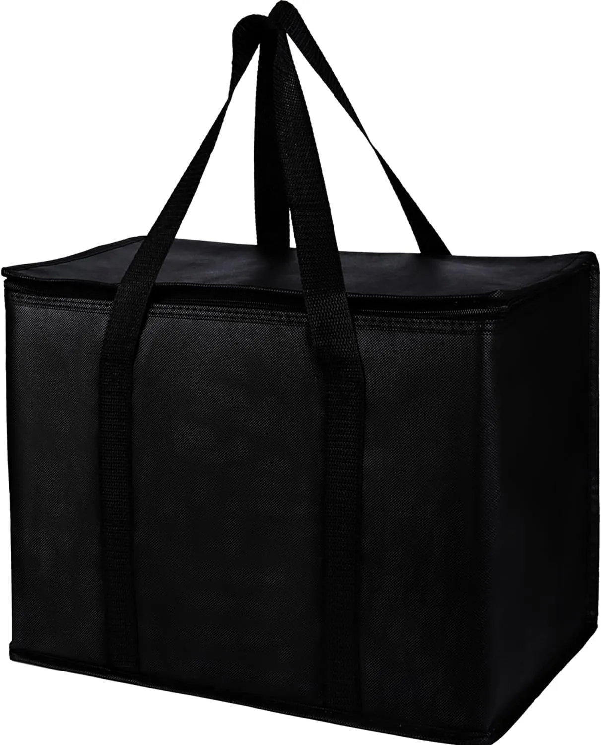 musbus 2Pk Insulated Reusable Grocery Bags, Collapsible Cooler Bag for Groceries, Heavy Duty Large Insulated Bag (Large, Charcoal Black)