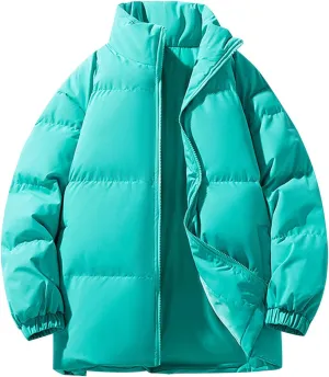 Muscularfit Men's Winter Jacket Heavyweight Quilted Puffer Parka Coat Lightweight Water-Resistant Snap Front Puffer Jackets
