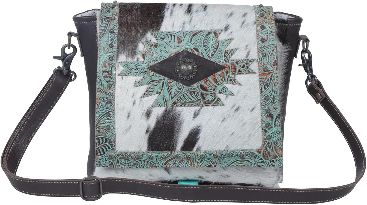 Myra Bag Teal Flowers Concealed Bag S-3979