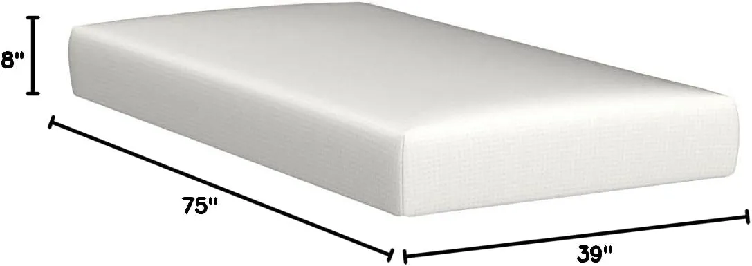 NapQueen 8 Inch Twin Size Mattress, Bamboo Charcoal Memory Foam Mattress, Bed in a Box