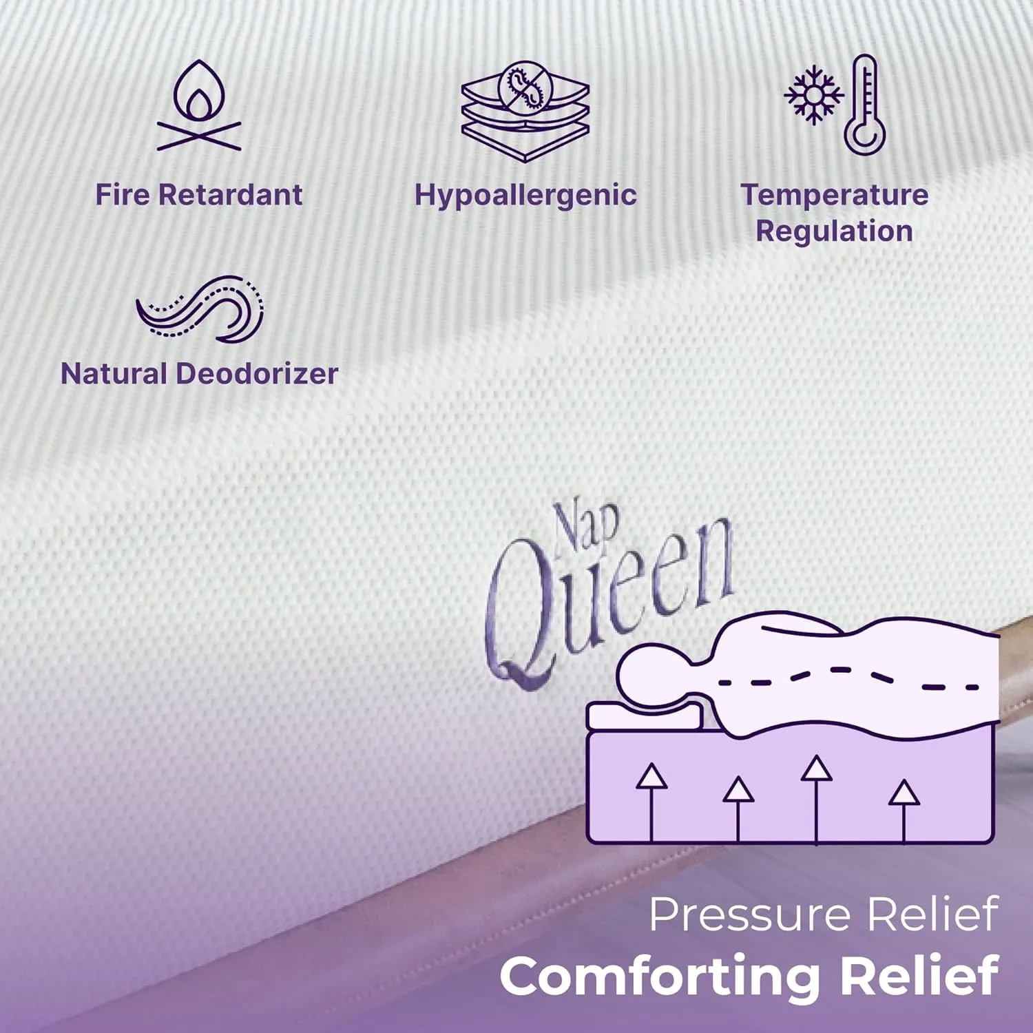 NapQueen 8 Inch Twin Size Mattress, Bamboo Charcoal Memory Foam Mattress, Bed in a Box