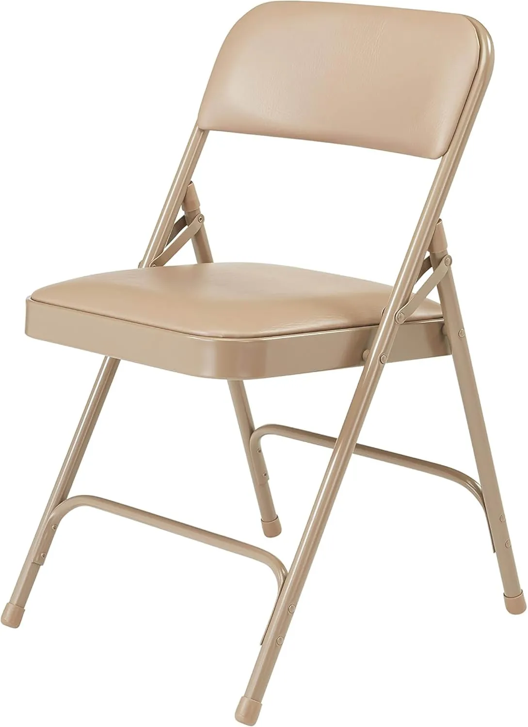 National Public Seating Premium Padded Portable Folding Chairs 1200 Series Upholstered, Heavy-Duty Foldable Chairs for Indoor & Outdoor Use – Set of 4, Comfortable & Durable, French Beige
