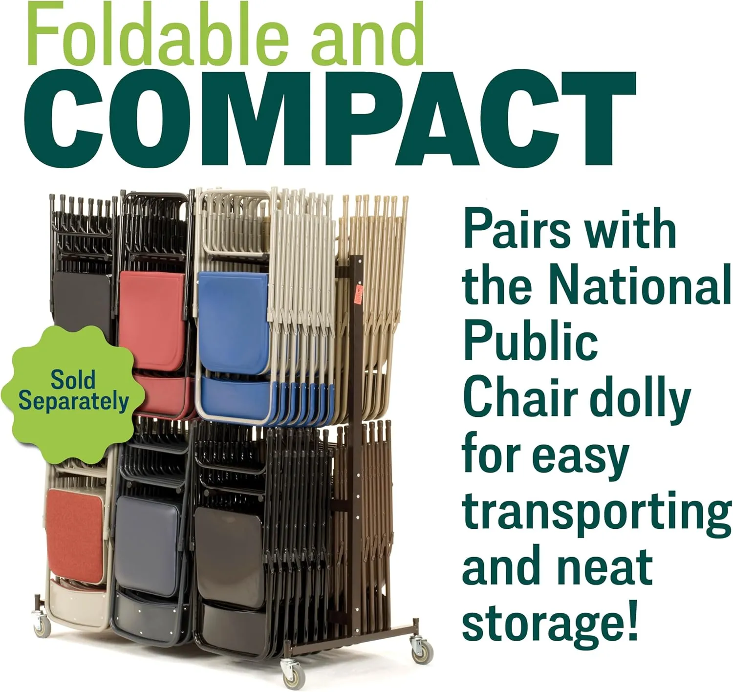 National Public Seating Premium Padded Portable Folding Chairs 1200 Series Upholstered, Heavy-Duty Foldable Chairs for Indoor & Outdoor Use – Set of 4, Comfortable & Durable, French Beige