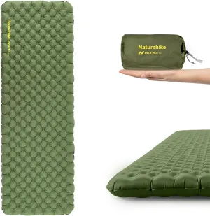 Naturehike Camping Sleeping Pad 4.6 R-Value can be Used for temperatures≥-4℉ Weighs only 26oz Ultralight Waterproof Compact 3in Dynamic Thickening Double-Layer Air Valve Inflatable Bag