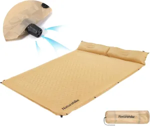 Naturehike Self-Inflating Sleeping Pad, Ultralight Memory Foam Pad with Pillow, Fast Inflating, Patchwork Sleeping Pad for Hiking, RV Camping, Full, Yellow