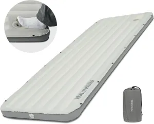 Naturehike Single Camping Mattress, Splicable Sleeping Pad with Foot Pump, 3.74" Thick Sleeping Mats with Strong Support for Travel, Car, Tent, Home