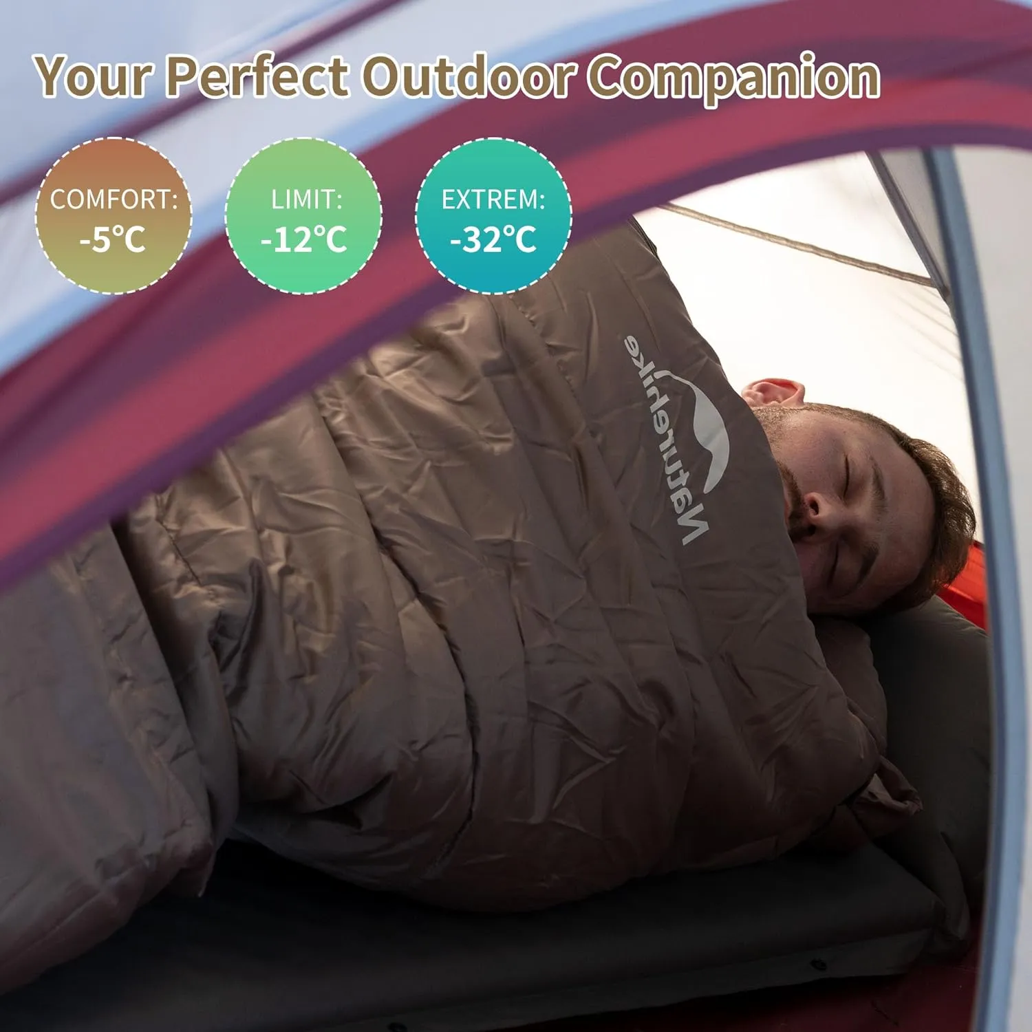Naturehike Sleeping Bags for Adults, 23-39℉ Mummy Backpacking Sleeping Bag, 0 Degree Lightweight Sleeping Bag Warm for Camping, Hiking