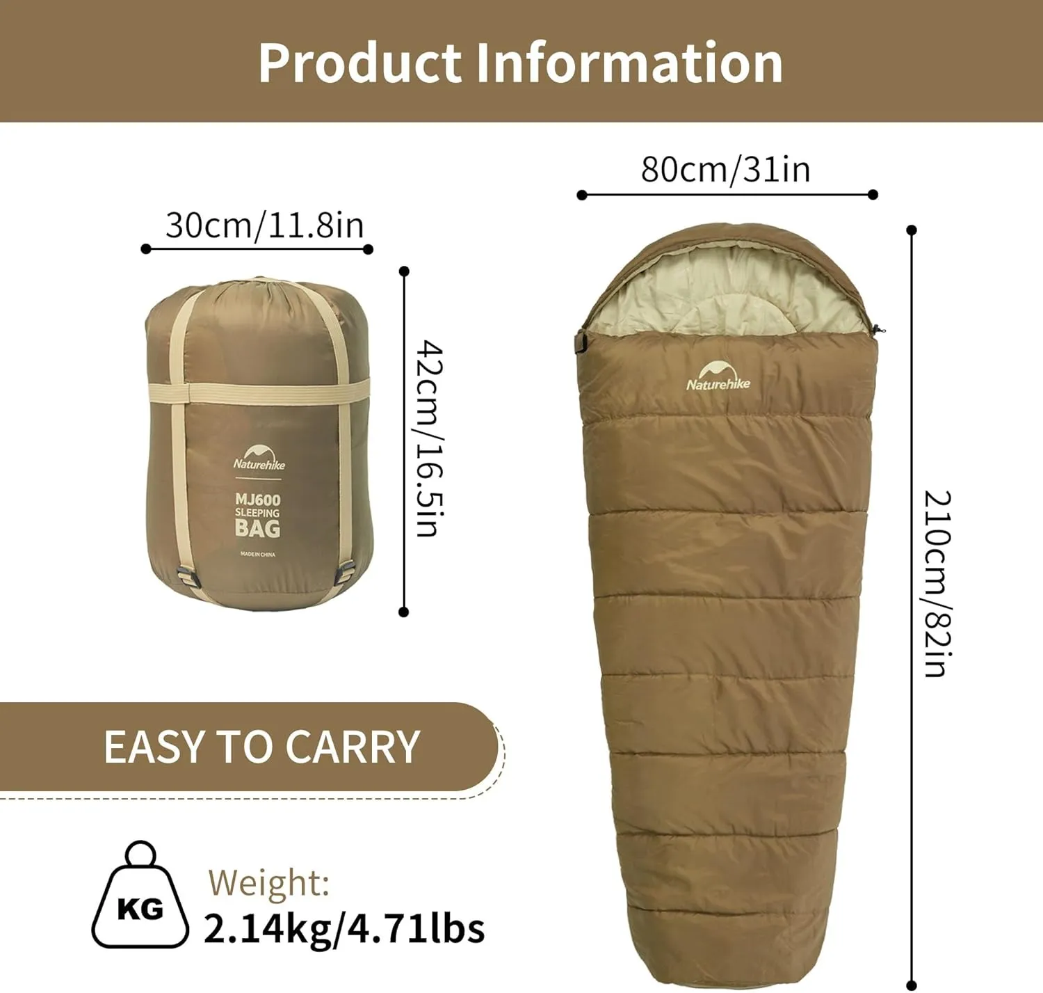 Naturehike Sleeping Bags for Adults, 23-39℉ Mummy Backpacking Sleeping Bag, 0 Degree Lightweight Sleeping Bag Warm for Camping, Hiking