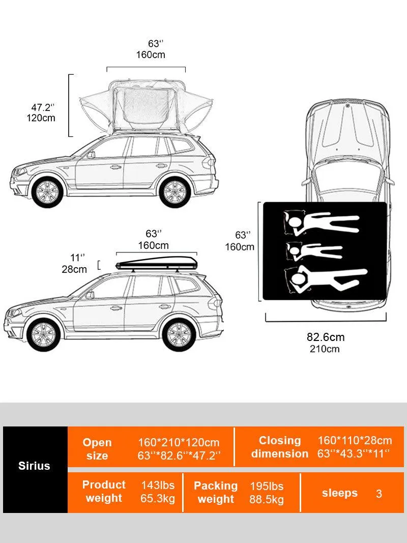 Naturnest Sirius 1 Clamshell Rooftop Tent