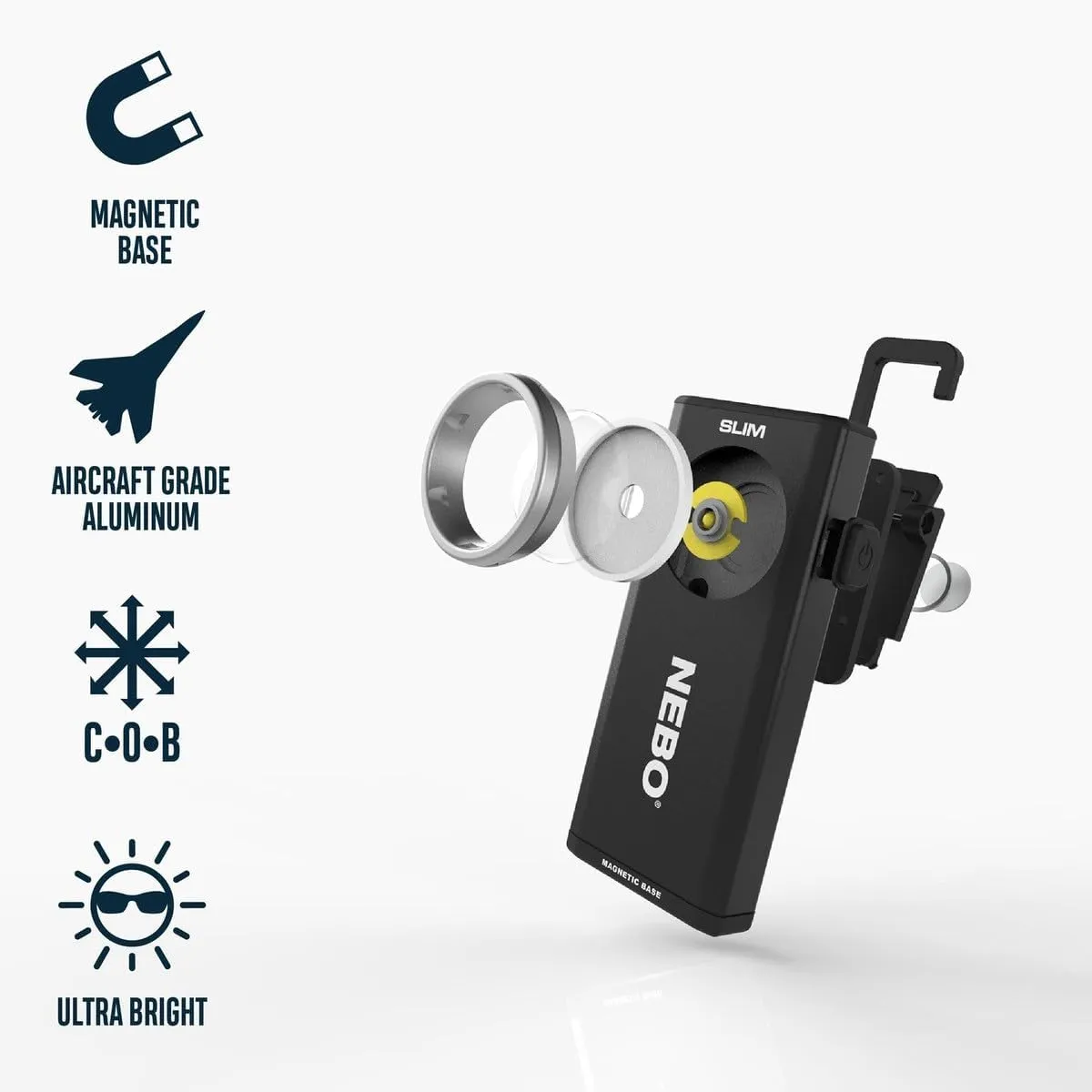 NEBO Slim Work Light, USB Rechargeable Bright Pocket Light with Clip