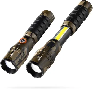 NEBO SLYDE King 2K Flashlight | 2000 Lumens, 7 Light Modes, Rechargeable COB Work Light & LED Flashlight, Magnetic Base, Waterproof, Great for Camping & Hunting, Includes USB-C Charging Cable