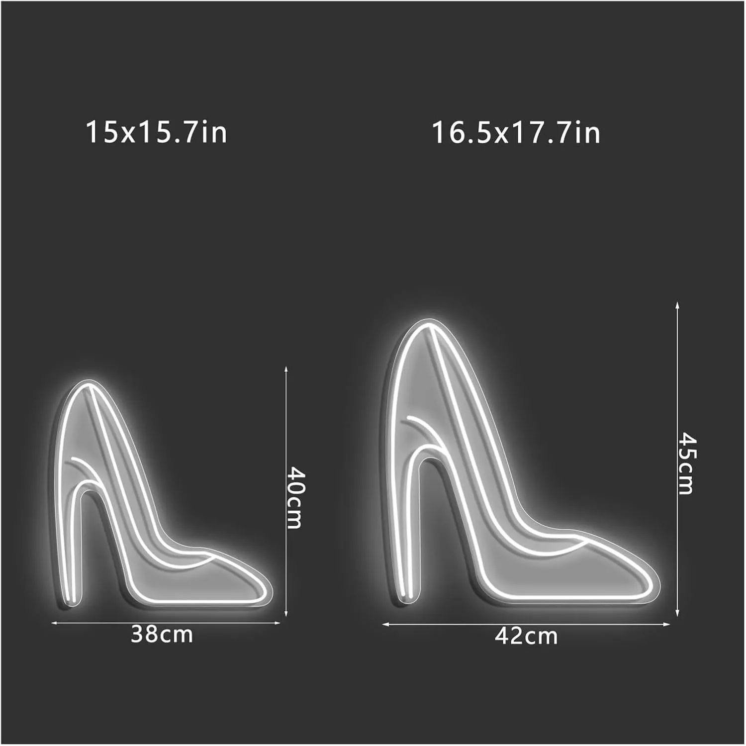 Neon Signs High Heel Personalized Custom Led Neon Lights Signs with Remote Control Dimmable for Bedroom Home Bar Birthday Party Wedding Wall Decors(Purple,42x45cm)