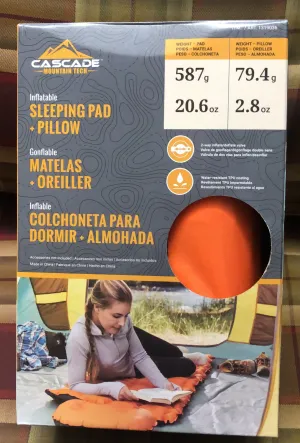 NEW Cascade Mountain Tech Sleeping Pad Pillow Matelas Oreiller