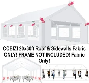 New COBIZI 20x30ft Heavy Duty Roof & Sidewalls Fabric Only! Tent Frame NOT Included! Includes Tent Fabric only!