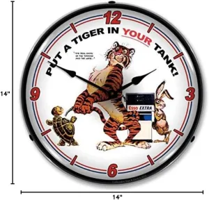 New Esso Tiger Retro Vintage Style Advertising LED Lighted Clock - Ships Free Next Business Day to Lower 48 States