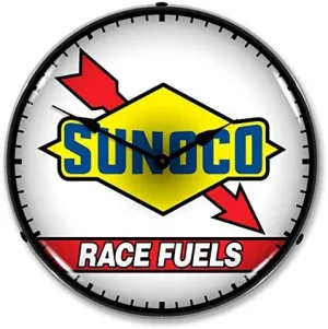 New Sunoco Race Fuel Retro Vintage Style Advertising L.E.D. Lighted Clock - Ships Free Next Business Day to Lower 48 States