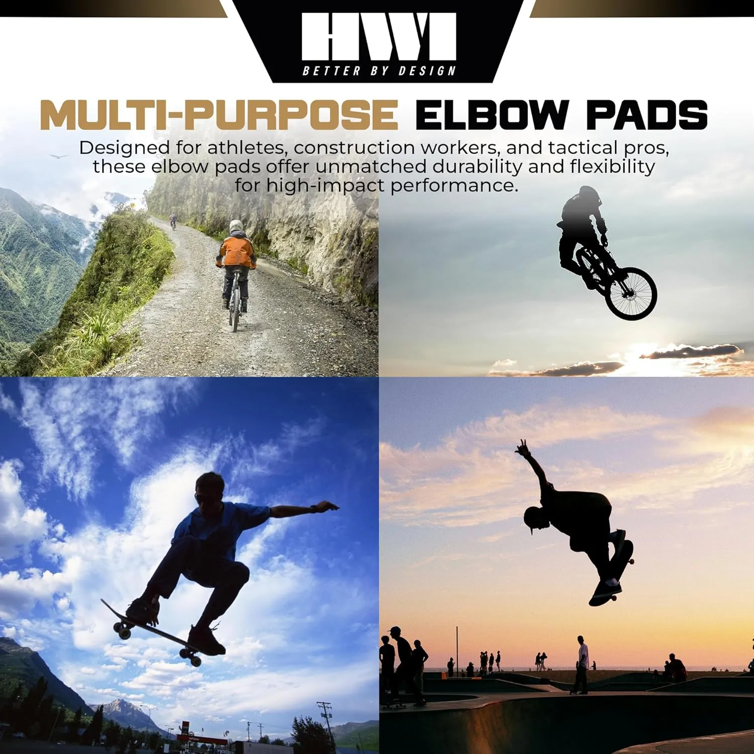 Next Generation Elbow Pad for Protection: Combat, Mechanics, Construction, Hunting, Landscaping, Outdoor Survival, Heavy Duty Industrial Grade, Adjustable