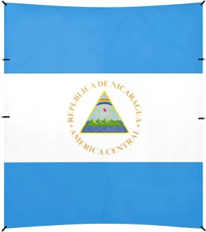 Nicaragua Flag Nicaraguan National Blue Foldable Beach Tent UPF50 Waterproof Portable Sun Shelter with Sand Shovel for Family Travel