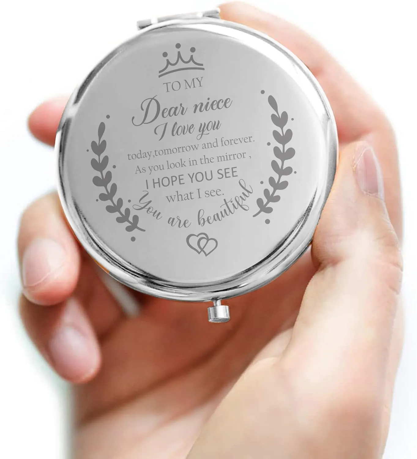 Niece Gifts Compact Mirror for Niece from Aunt to My Niece Makeup Mirror Birthday Gifts for Niece from Auntie Uncle Gifts for Niece Birthday Christmas