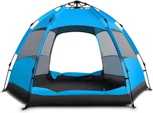 NIEH Upgraded 3-5-7 Person Quick Setup Family Tent Double Layer Waterproof Hexagonal Automatic Camping Tent for Outdoor Hiking