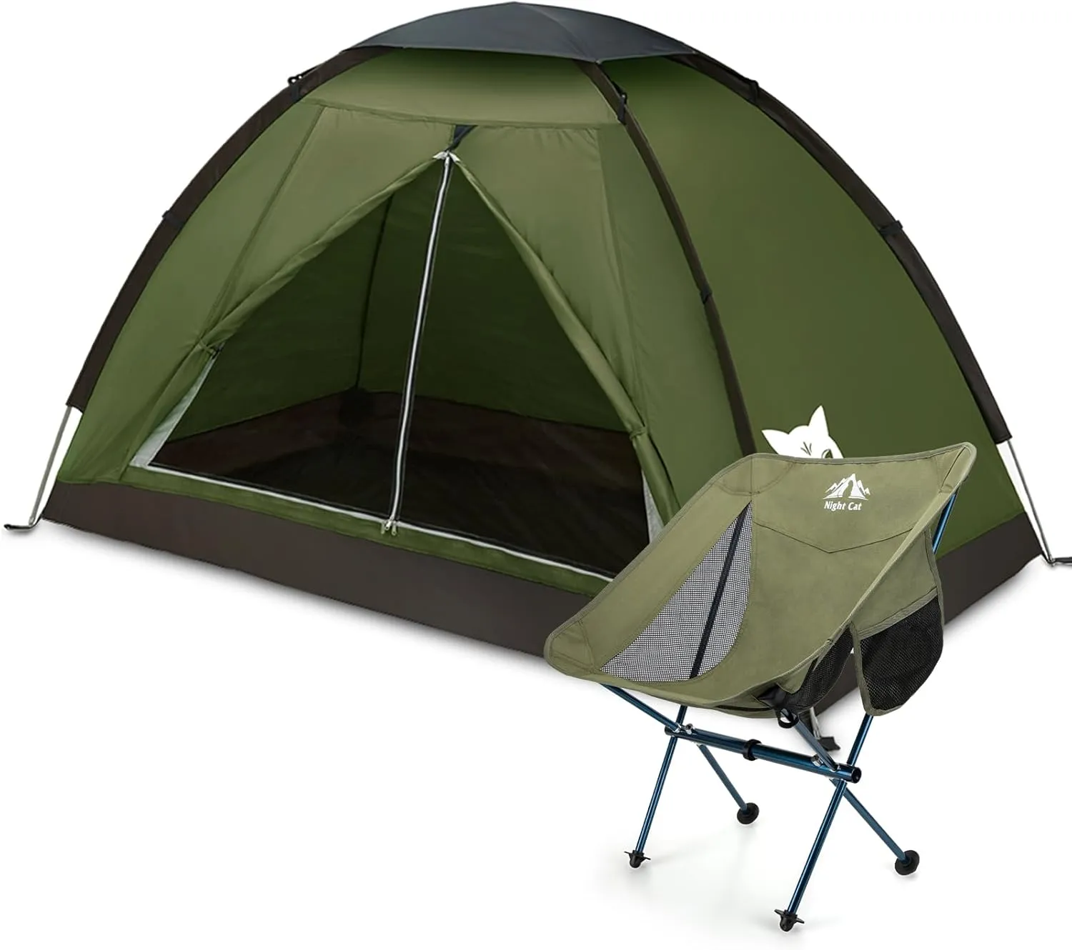 Night Cat Backpacking Tent with Backpacking Chair Ultralight for One 1 to 2 Persons Lightweight Waterproof