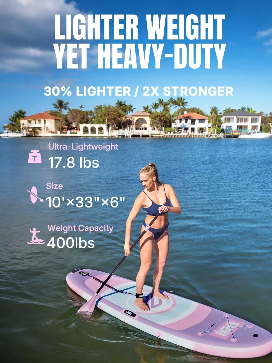 Niphean Inflatable Paddle Board with (Beginner Friendly) StabilTrac Fin and Durable SUP Accessories, 10' Inflatable Stand up Paddle Boards for Adults & Youth, Versatile Yoga Paddle Board, Gift Ideas