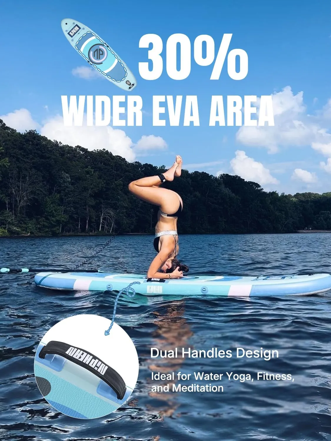Niphean Inflatable Paddle Board with (Beginner Friendly) StabilTrac Fin and Durable SUP Accessories, 10' Inflatable Stand up Paddle Boards for Adults & Youth, Versatile Yoga Paddle Board, Gift Ideas