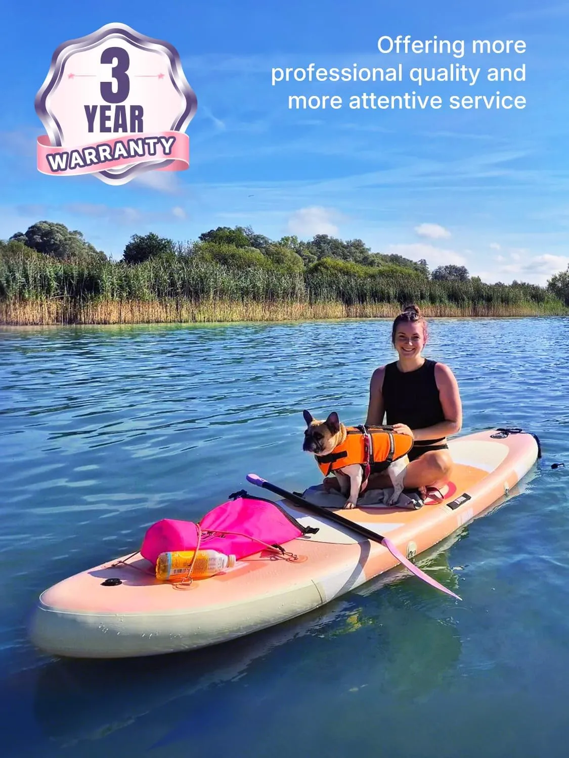 Niphean Inflatable Paddle Board with (Beginner Friendly) StabilTrac Fin and Durable SUP Accessories, 10' Inflatable Stand up Paddle Boards for Adults & Youth, Versatile Yoga Paddle Board, Gift Ideas
