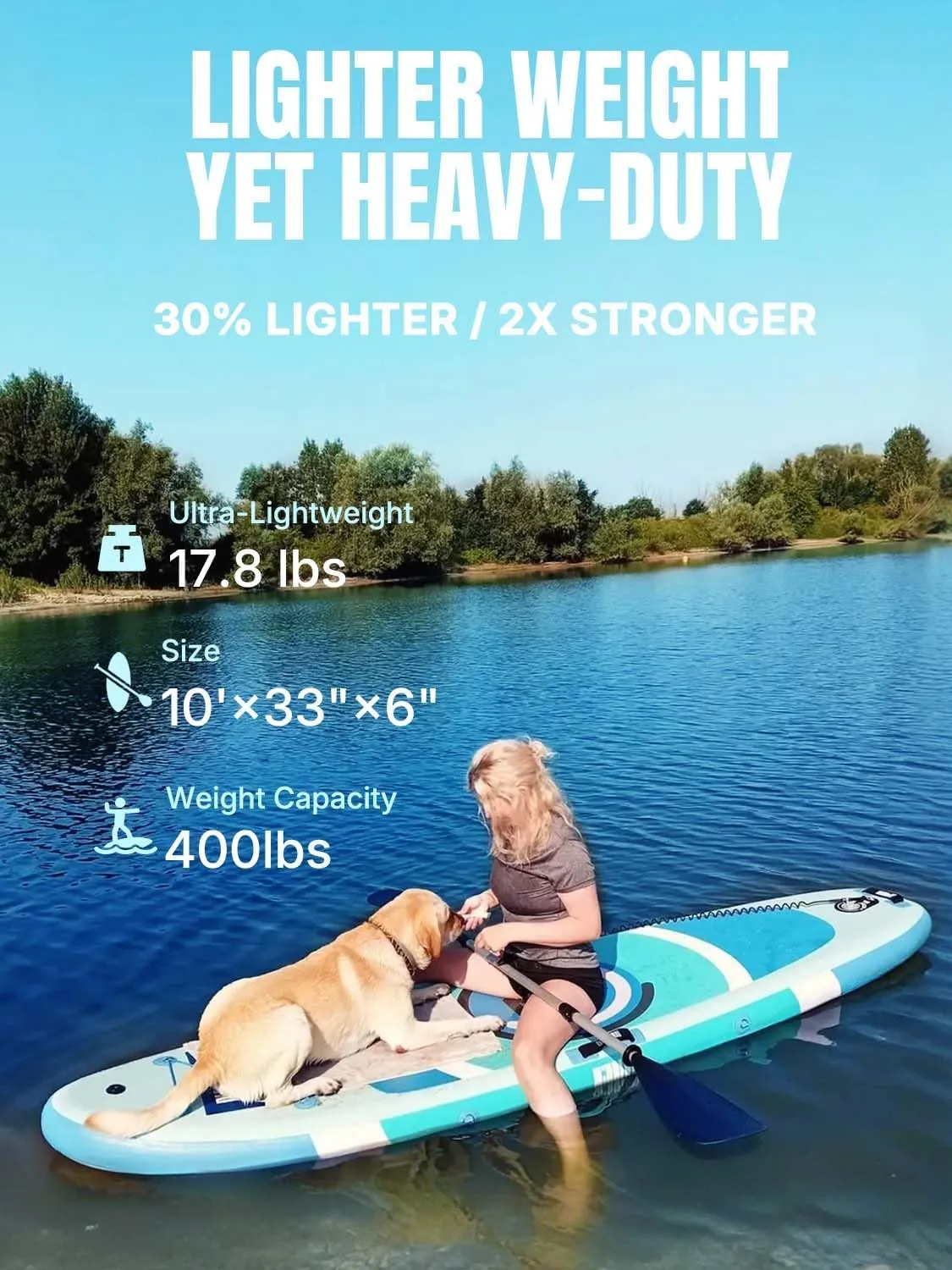 Niphean Inflatable Paddle Board with (Beginner Friendly) StabilTrac Fin and Durable SUP Accessories, 10' Inflatable Stand up Paddle Boards for Adults & Youth, Versatile Yoga Paddle Board, Gift Ideas