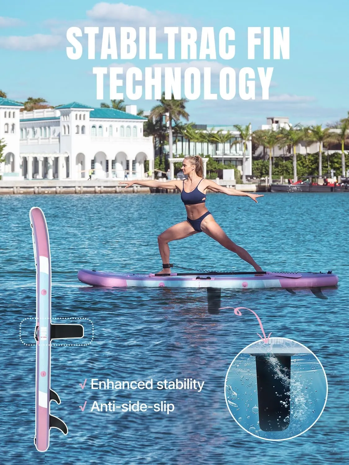 Niphean Inflatable Paddle Board with (Beginner Friendly) StabilTrac Fin and Durable SUP Accessories, 10' Inflatable Stand up Paddle Boards for Adults & Youth, Versatile Yoga Paddle Board, Gift Ideas
