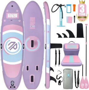 Niphean Inflatable Paddle Board with (Beginner Friendly) StabilTrac Fin and Durable SUP Accessories, 10' Inflatable Stand up Paddle Boards for Adults & Youth, Versatile Yoga Paddle Board, Gift Ideas