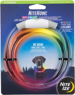 Nite Ize NiteHowl Rechargeable LED Safety Necklace - Adjustable LED Light Dog Necklace - Rechargeable Dog Collar Light for Night Safety - Dog Accessories for Collars - Multicolor