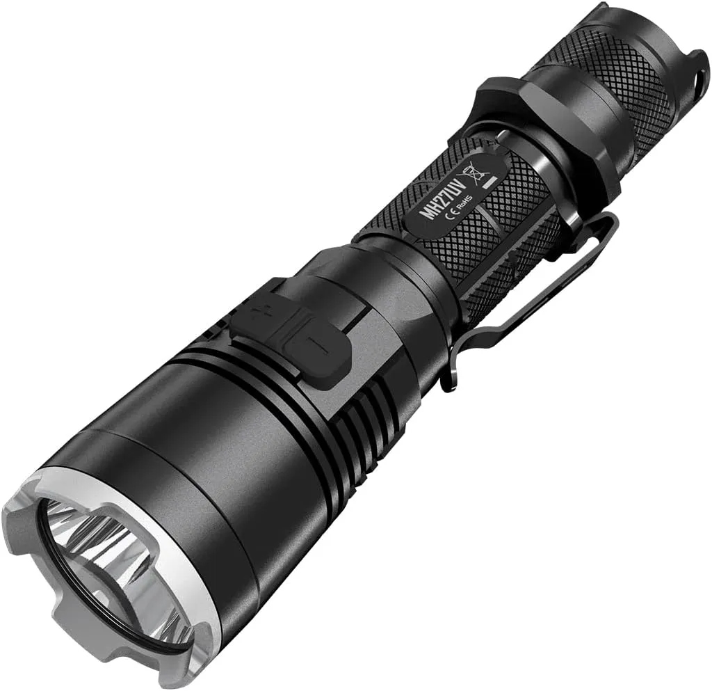 Nitecore MH27UV 1000 Lumens USB Rechargeable LED Flashlight with White, Auxilliary Red, Blue, and UV Lights