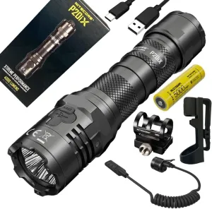 Nitecore P20iX USB-C Rechargeable LED Flashlight - 4000 lumens - w/Holster, GM02Mount, RSW2i Remote Pressure Switch, andBattery Included