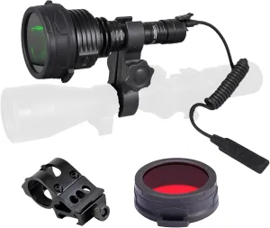 Nitecore P30i Ultra Long Throw Rechargeable Hunting Light Kit, 2000 Lumen 1093 Yards with Red. Green Filters, Pressure Switch, Scope Mount and Rail Mount