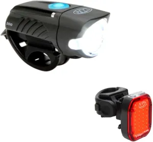 NiteRider Swift 300 Front Bike Light Vmax  150 Rear Bike Light Combo Pack- USB Rechargeable Bicycle Headlight LED Front Light Easy to Install Water Resistant Road Commuting Cycling Safety Flashlight