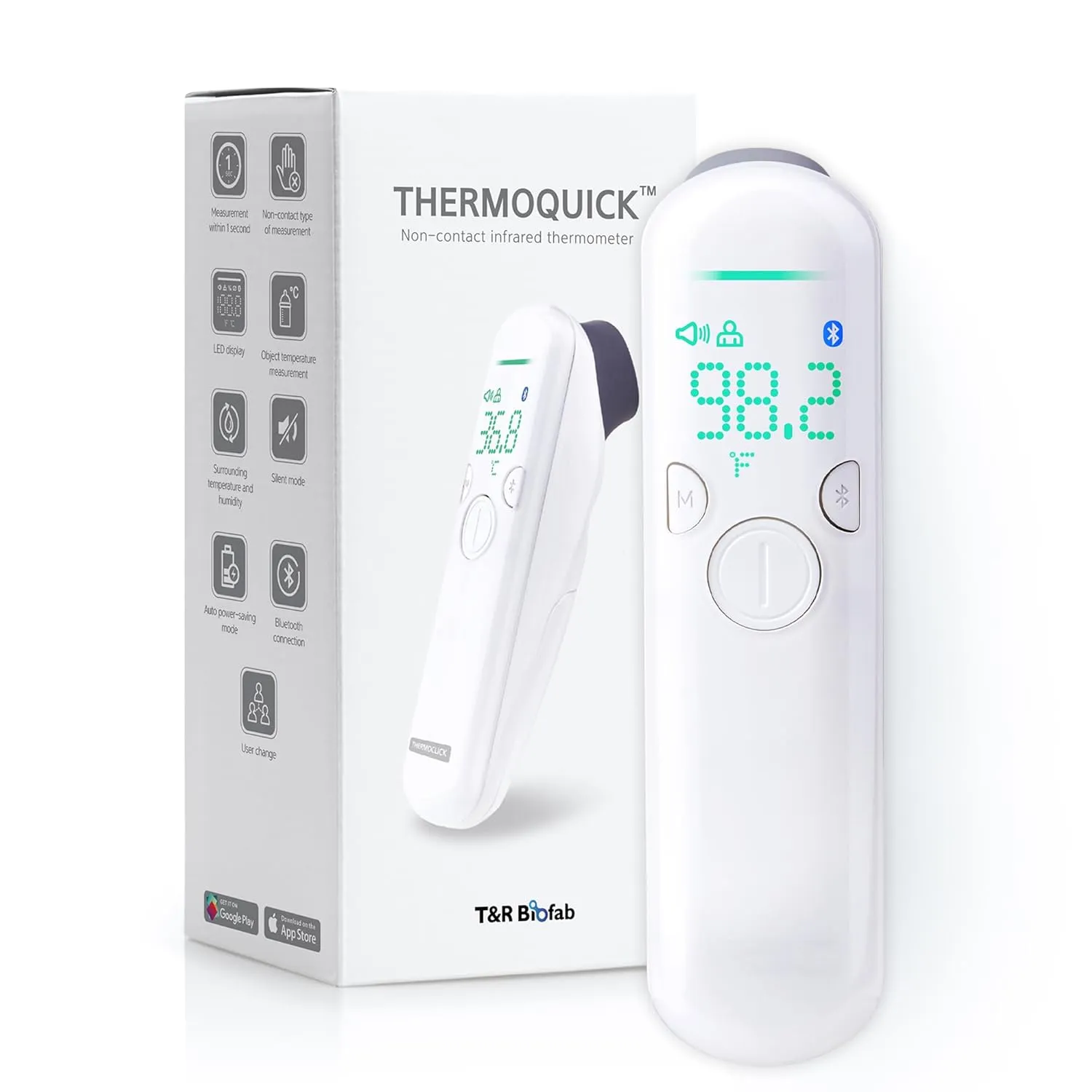 No Touch 4-in-1 Medical Grade Infrared Forehead Thermometer for Adults, Kids & Babies, FSA HSA Eligible, 1s Fast & Accurate, with Indoor Humidity Check Feature, Fever Alarm & Mute Mode